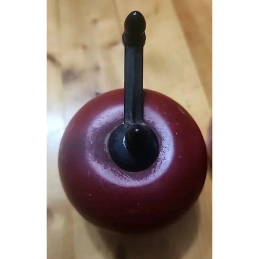 Adorable Unique Vintage Wood Red Apple‎ Salt And Pepper Mill  Shakers, Cottage